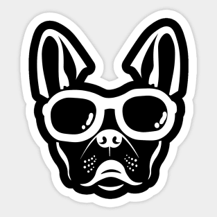 white french bulldog head Sticker